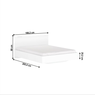 Manželská posteľ, 160x200, biela, LINDY obr-1