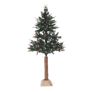 Vianočný stromček so šiškami na pníku, posnežený, 180 cm, PNIK TYP 1 obr-1