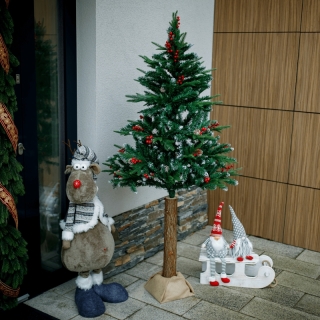 Vianočný stromček so šiškami na pníku, posnežený, 180 cm, PNIK TYP 1 obr-2
