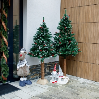 Vianočný stromček so šiškami na pníku, posnežený, 210 cm, PNIK TYP 3 obr-1