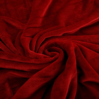 TEMPO-KONDELA LUANG, plyšová deka s brmbolcami, bordová, 150x200 cm obr-2