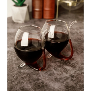 TEMPO-KONDELA TEARY, pohár na víno so zabudovanou slamkou, set 2 ks, 300 ml obr-3