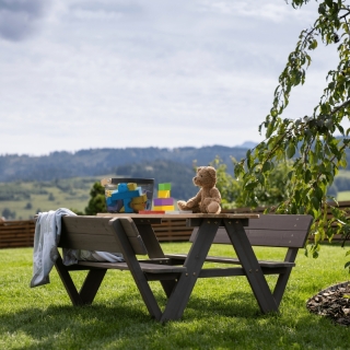 Detské záhradné sedenie, drevo, sivá/prírodná, ABALO obr-2