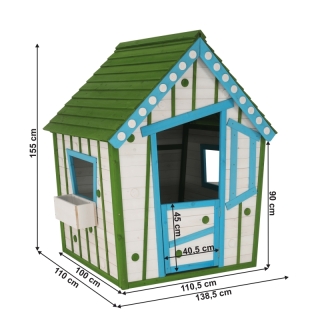 Drevený záhradný domček pre deti, biela/sivá/modrá/zelená, LATAM obr-1