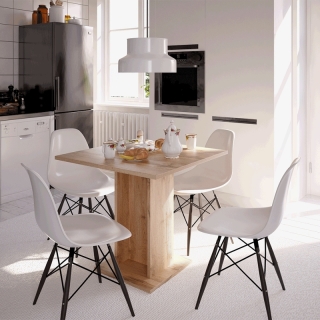 Jedálenský stôl, dub wotan, 79x79 cm, EUGO obr-1