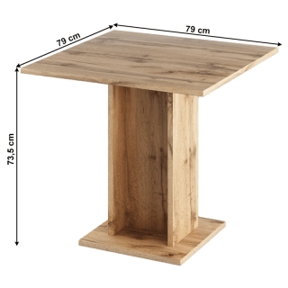 Jedálenský stôl, dub wotan, 79x79 cm, EUGO obr-2