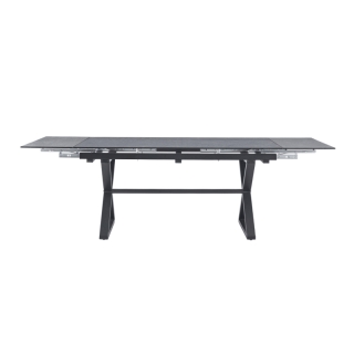 Jedálenský rozkladací stôl, sivá/čierna, 160-240x90x76 cm, LUXOL obr-3