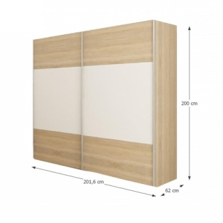 Spálňový komplet (posteľ 180x200 cm), dub sonoma/biela, GABRIELA NEW obr-2
