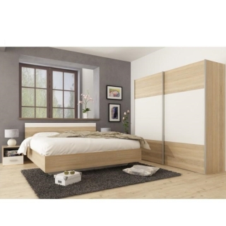 Spálňový komplet (posteľ 180x200 cm), dub sonoma/biela, GABRIELA NEW obr-4