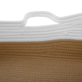 TEMPO-KONDELA SABI, pletený kôš, biela/prírodná, 60x12,5 cm obr-3