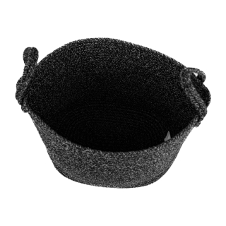 TEMPO-KONDELA TIAGON, pletený kôš, čierna, 30x26 cm obr-4