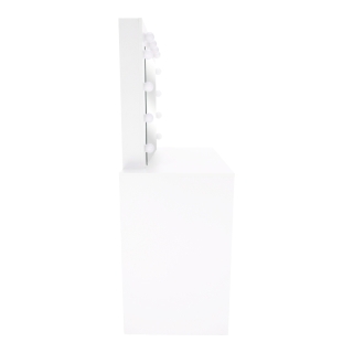 Toaletný stolík s LED osvetlením, biela, LEDIO obr-4