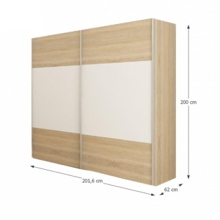 Spálňový komplet (posteľ 160x200 cm), dub sonoma/biela, GABRIELA NEW obr-2
