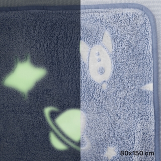 TEMPO-KONDELA GLOVIS TYP 4, svietiaci koberec, modrá/vzor, 80x150cm obr-1