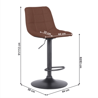Barová stolička, hnedá/čierná, LAHELA obr-1