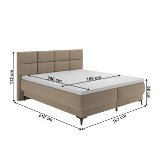 Boxspringová posteľ, 160x200, béžová, OPTIMA B obr-1