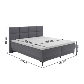 Boxspringová posteľ, 160x200, sivá, OPTIMA B obr-1