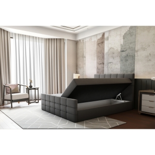 Boxspringová posteľ, 160x200, sivá, BEST obr-2