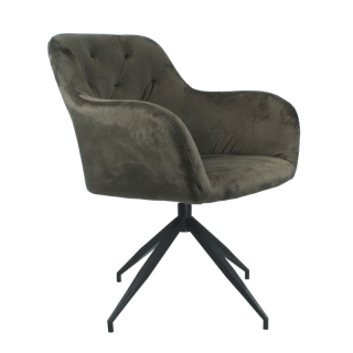 Otočná stolička, hnedá Velvet látka/čierna, VELEZA NEW obr-3