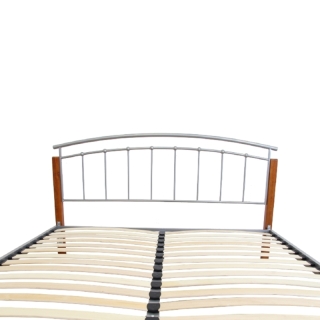 Manželská posteľ, drevo jelša/strieborný kov, 160x200, MIRELA obr-2