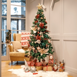 Vianočný stromček so železným stojanom, 180 cm, HAIROS obr-2