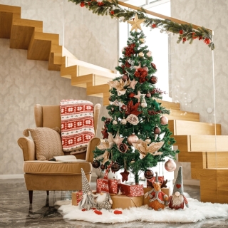 Vianočný stromček so železným stojanom, 180 cm, HAIROS obr-3