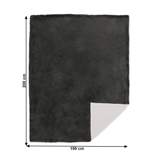 Obojstranná baránková deka, sivohnedá taupe/biela, 150x200cm, ABELE obr-1