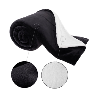 Obojstranná baránková deka, sivá/biela, 200x230cm, ESSENA obr-1