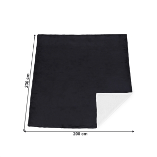 Obojstranná baránková deka, sivá/biela, 200x230cm, ESSENA obr-2