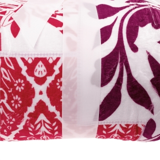 Obojstranná baránková deka, fialová/červená/žltá/vzor, 150x200cm, VILNUS TYP2 obr-3