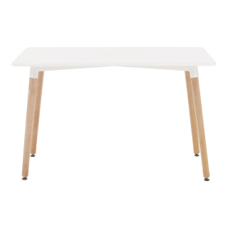 Jedálenský stôl, biela/buk, 120x80 cm, DIDIER 4 NEW obr-3