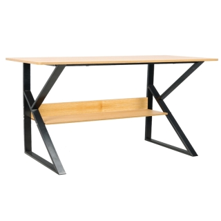 Písací stôl s policou, buk/čierna, TARCAL 100 obr-2