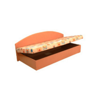 Celočalúnená váľanda s molitánovým matracom, oranžová+vzor, EDO 3 obr-1