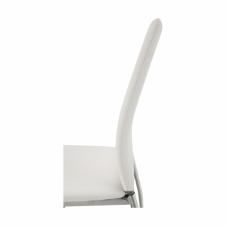 Jedálenská stolička, ekokoža biela/chróm, ERVINA obr-1