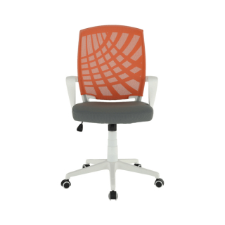 Kancelárske kreslo, oranžová/sivá/biela, VIDAL obr-1