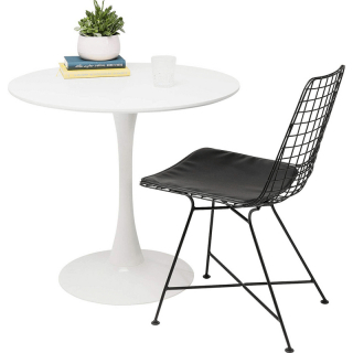 Jedálenský stôl, okrúhly, biela matná, priemer 80 cm, REVENTON obr-4