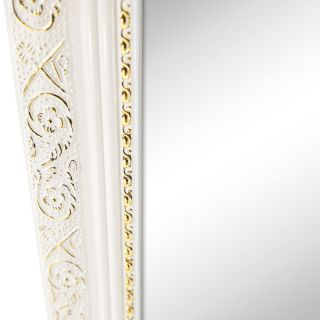 Stojanové zrkadlo, biela/bielo-zlatý ornament, LAVAL obr-2