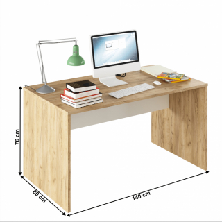 PC stôl, dub artisan/biela, RIOMA TYP 11 obr-2