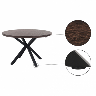 Jedálenský stôl, tmavý dub/čierna, priemer 120 cm, MEDOR obr-3