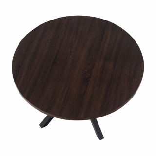 Jedálenský stôl, tmavý dub/čierna, priemer 120 cm, MEDOR obr-4
