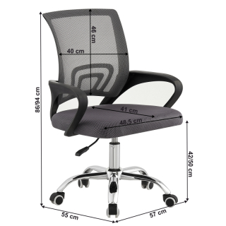 Kancelárska stolička, sivá/čierna, DEX 4 NEW obr-1