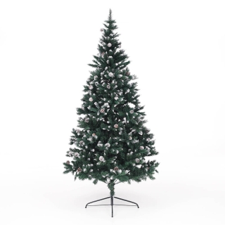Vianočný stromček so šiškami, posnežený, 220 cm, CHRISTMAS TYP 4 obr-2