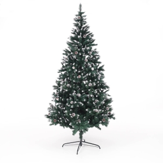 Vianočný stromček so šiškami, posnežený, 220 cm, CHRISTMAS TYP 4 obr-4