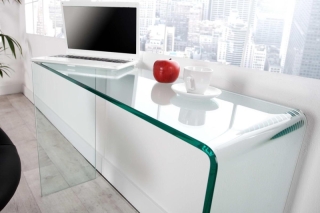 LuxD Sklenený kancelársky stôl Phantom  x obr-2