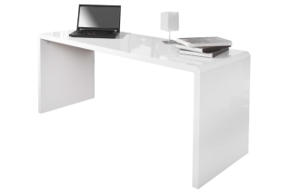 LuxD Kancelársky stôl Barter 160cm biely vysoký lesk 160 cm x 75 cm obr-3