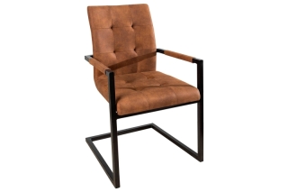 LuxD 17879 Jedálenská stolička vintage English hnedá s operadlom obr-1