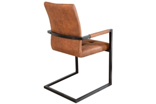 LuxD 17879 Jedálenská stolička vintage English hnedá s operadlom obr-2