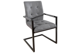 LuxD 18232 Jedálenská stolička vintage English šedá s operadlom obr-1