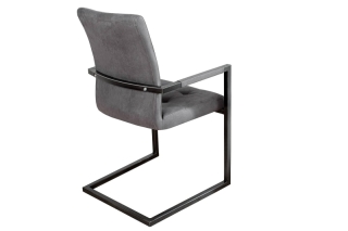 LuxD 18232 Jedálenská stolička vintage English šedá s operadlom obr-3