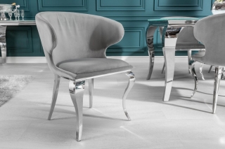 LuxD 20706 Dizajnová stolička Rococo II sivý zamat